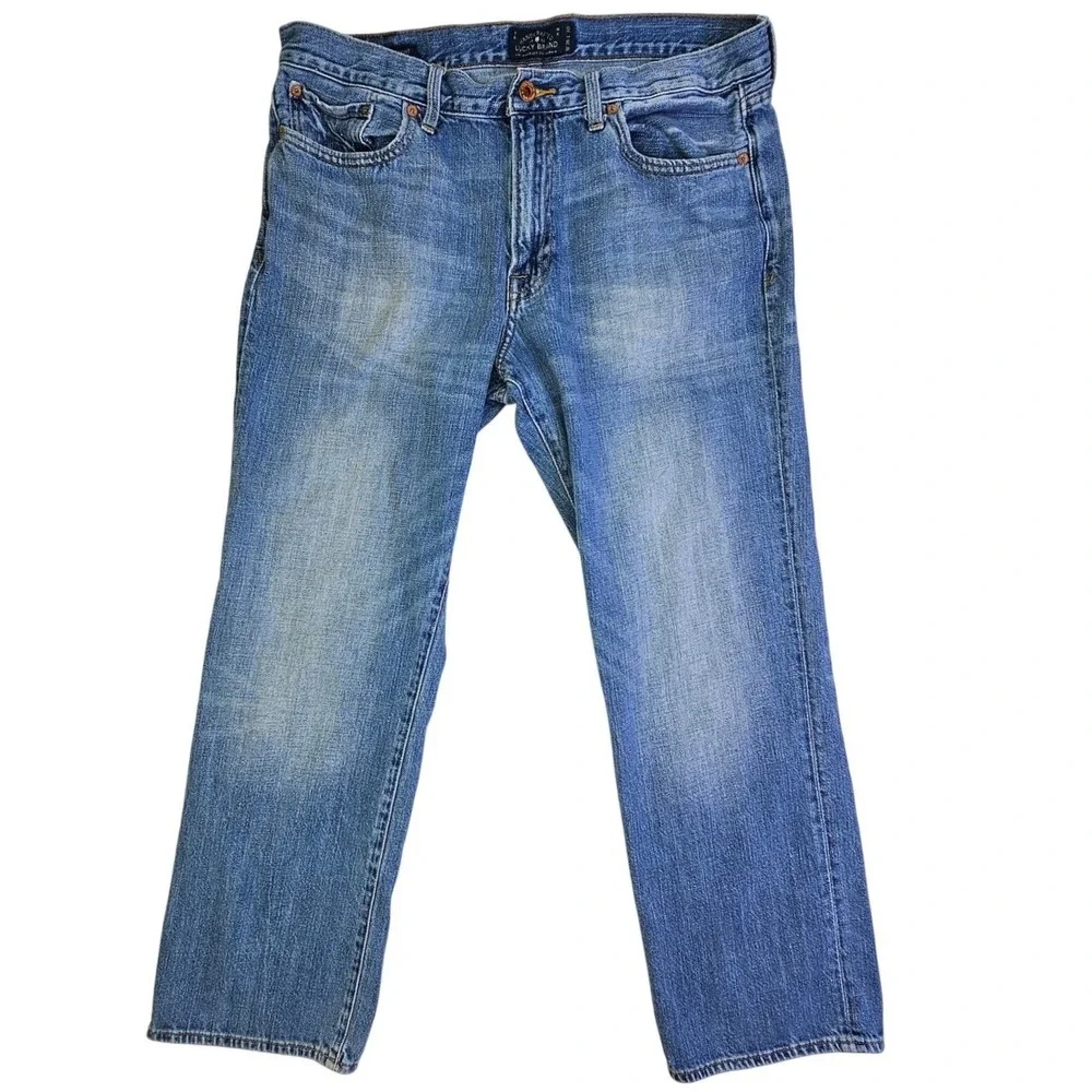 Lucky Brand 361 Vintage Straight Mens Blue‎ Medium Wash Denim Jeans 36x30